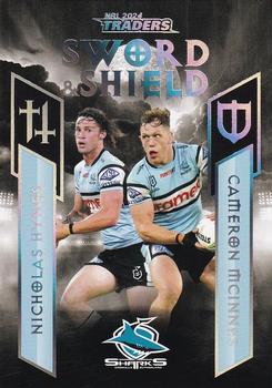 2024 NRL Traders Titanium - Sword & Shield Team #SST04 Nicholas Hynes / Cameron McInnes Front